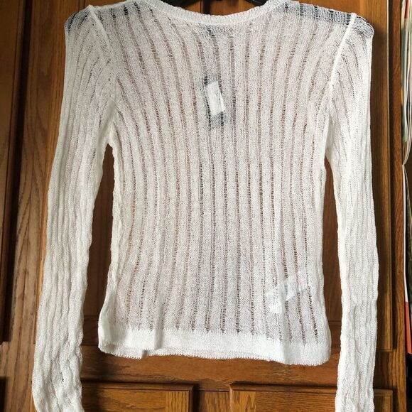 NWT PRETTYLITTLETHING Sheer Ribbed Knit Long Sleeve Top Plus Size XL - Picture 3 of 11
